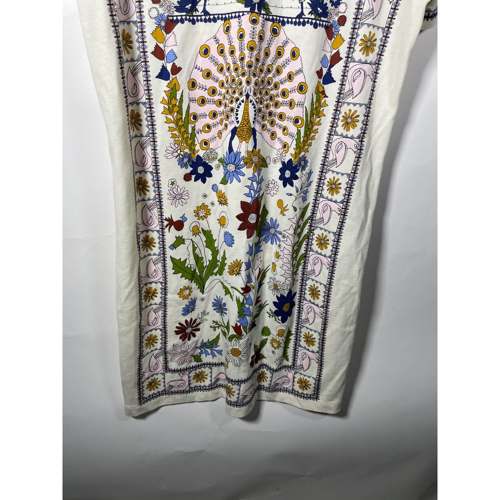 Tory Burch Tee Shirt Dress Womens Short Sleeve Floral Print Casual Designer Boho - Picture 6 of 9